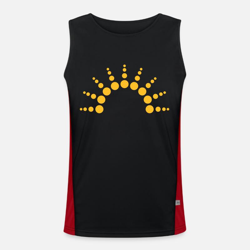 Half-circle circles points Sun logo - Men's Functional Contrast Tank Top  - black/red