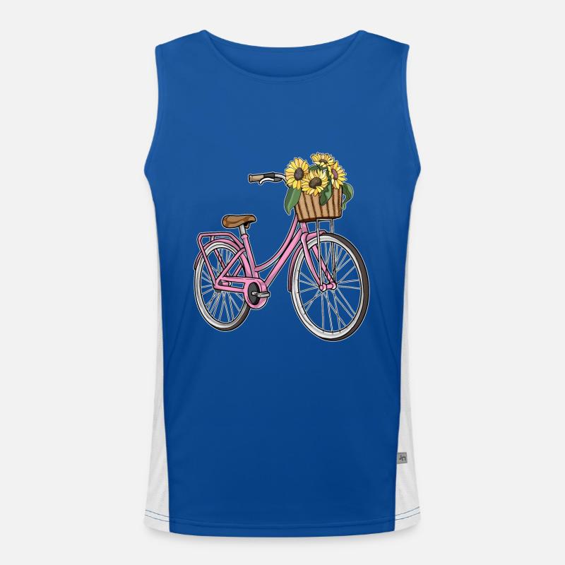 Vélo de dames avec panier de fleurs Débardeur respirant contrasté Homme 