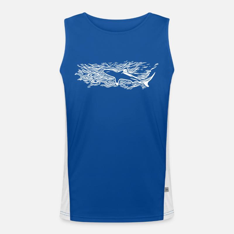 Shark Surface Silhouette Funktionelles Kontrast-Tank Top für Männer 