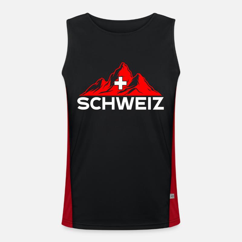 Schweizer Berge Funktionelles Kontrast-Tank Top für Männer 