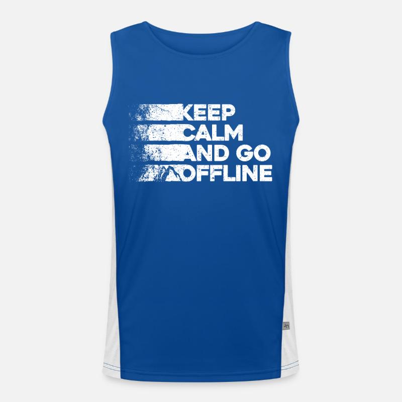 Restez calme et déconnectez-vous. Conception de randonnée Débardeur respirant contrasté Homme 