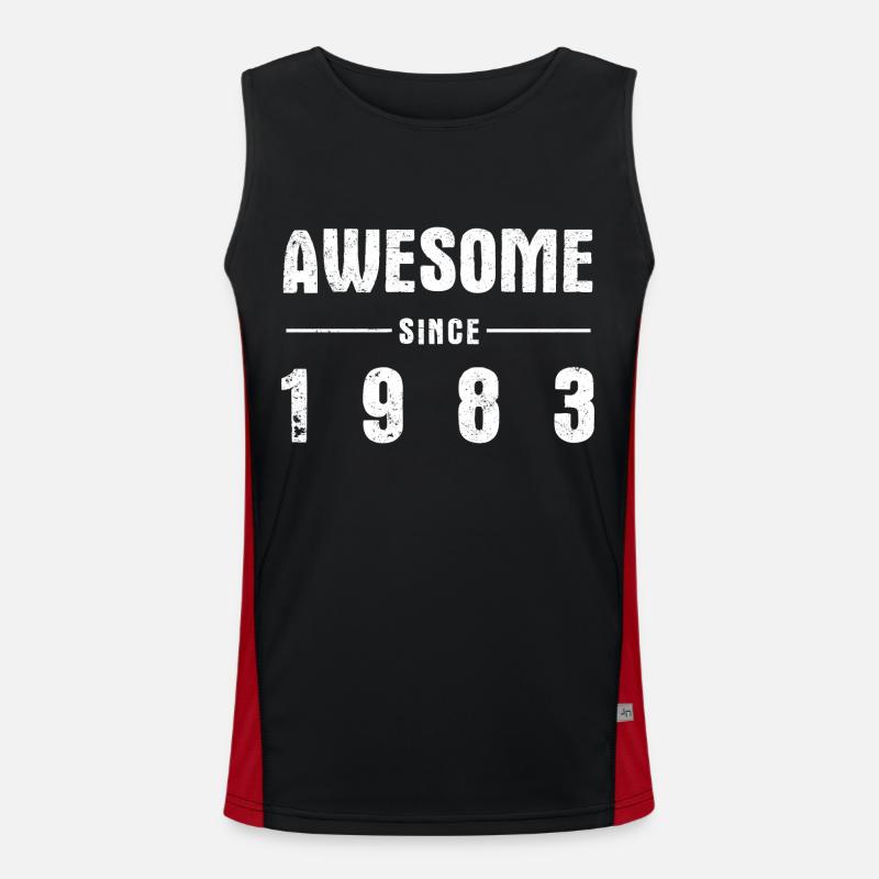 Awesome -since- 1983 Funktionelles Kontrast-Tank Top für Männer 