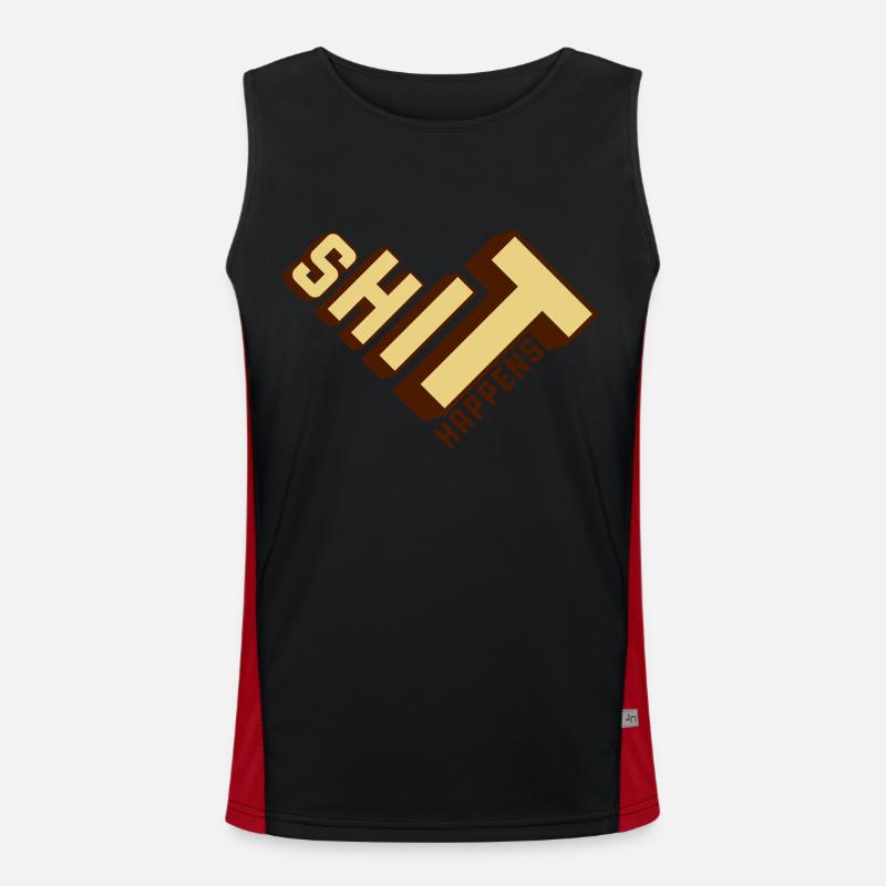 Shit happens make piles Men's Functional Contrast Tank Top 