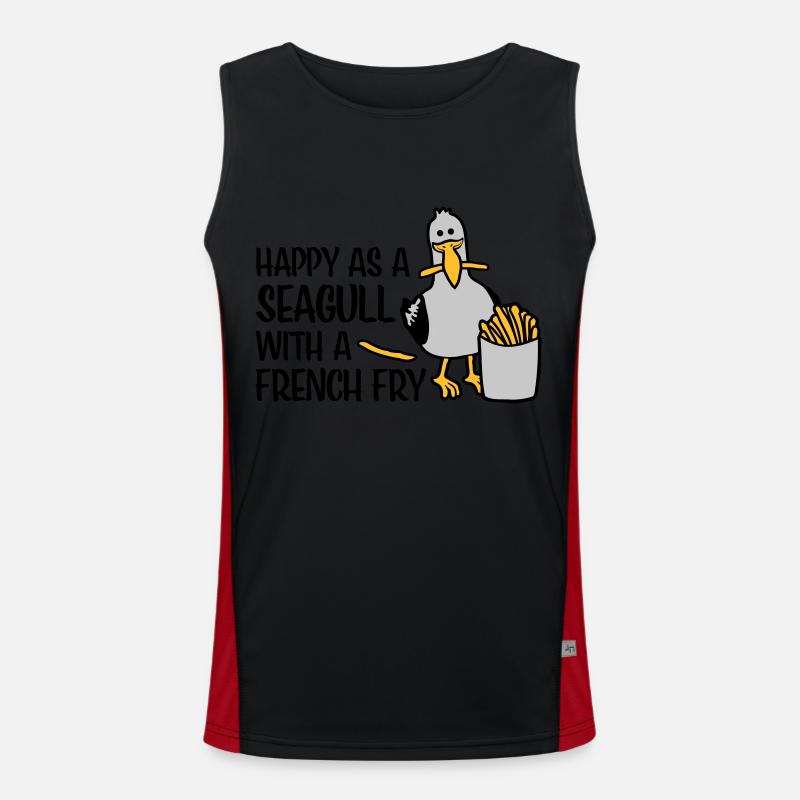 Happy as a Seagull - Men's Functional Contrast Tank Top  - black/red