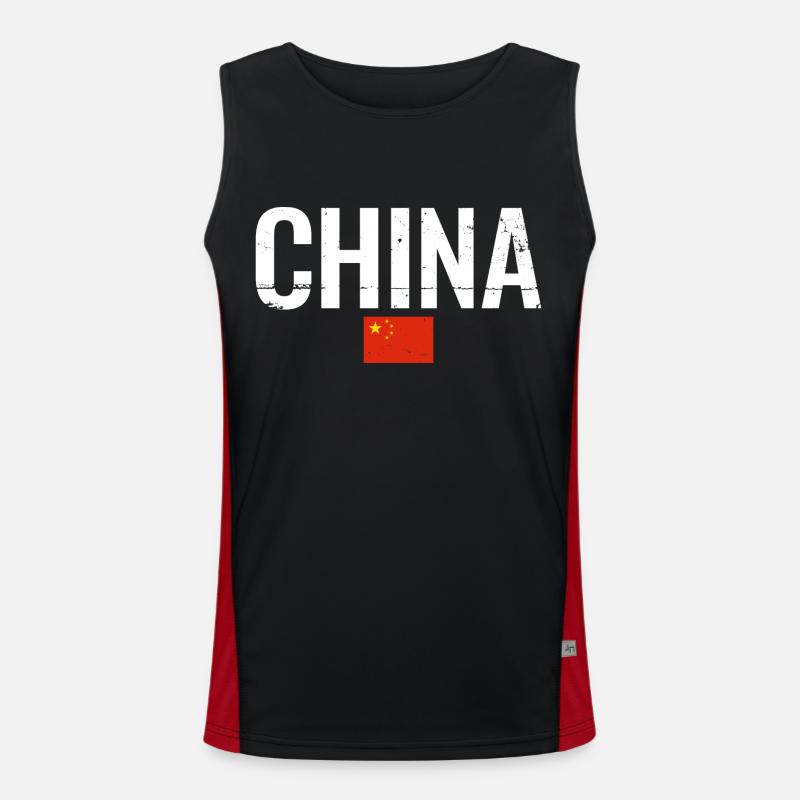 Chine Drapeau chinois Chinois Débardeur respirant contrasté Homme 