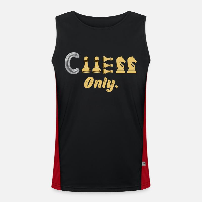 Schach Spruch Geschenk Schachmatt Queens Gambit Funktionelles Kontrast-Tank Top für Männer 