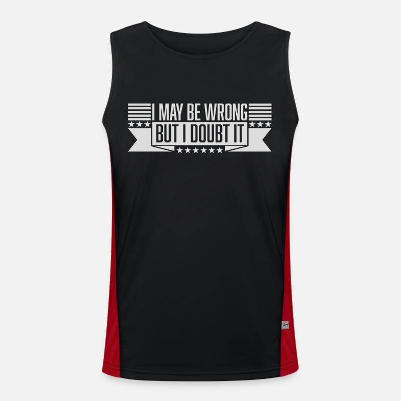 I may be wrong - Men's Functional Contrast Tank Top - black/red