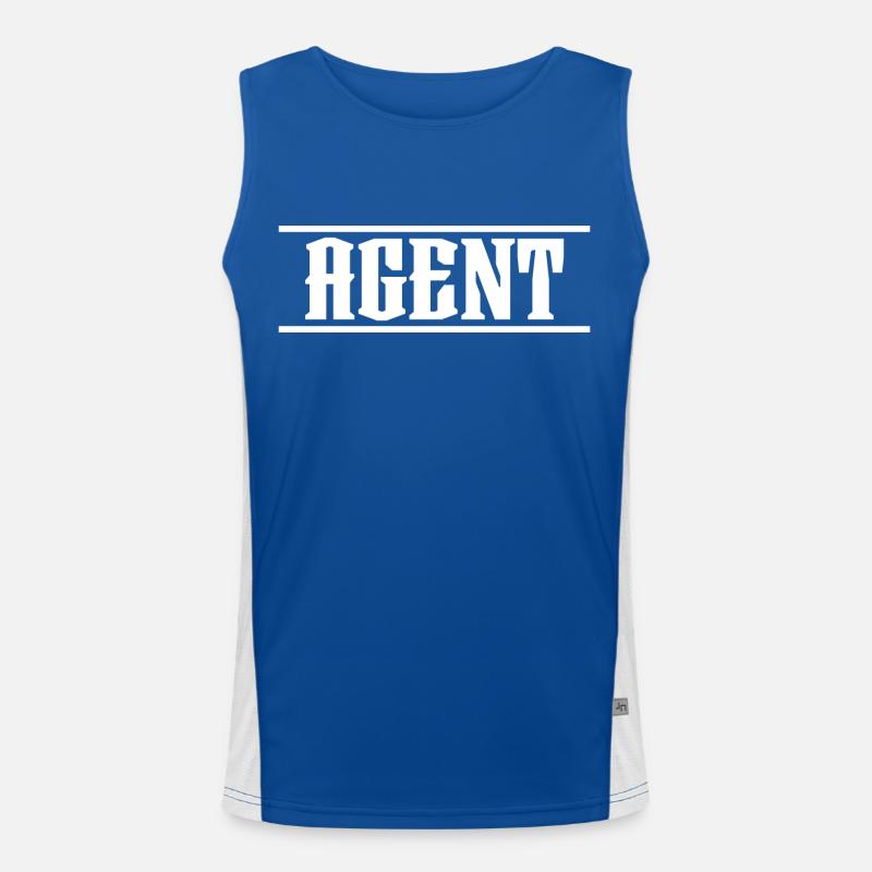 Agent de conception blanc Débardeur respirant contrasté Homme 