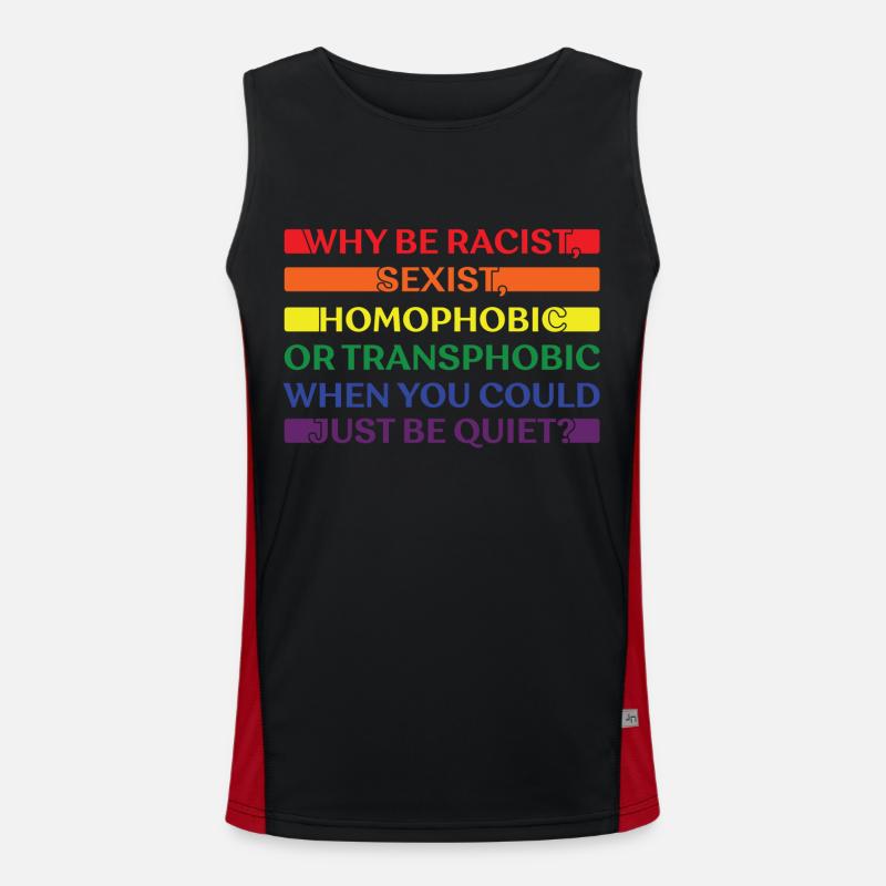 LGBTQ Nonbinary Coloré Rainbow Flag LGBTQ + Pride Débardeur respirant contrasté Homme 