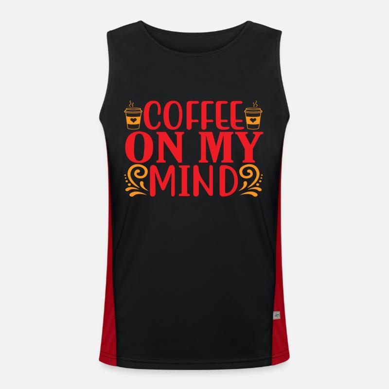 Coffee on my Mind Funktionelles Kontrast-Tank Top für Männer 