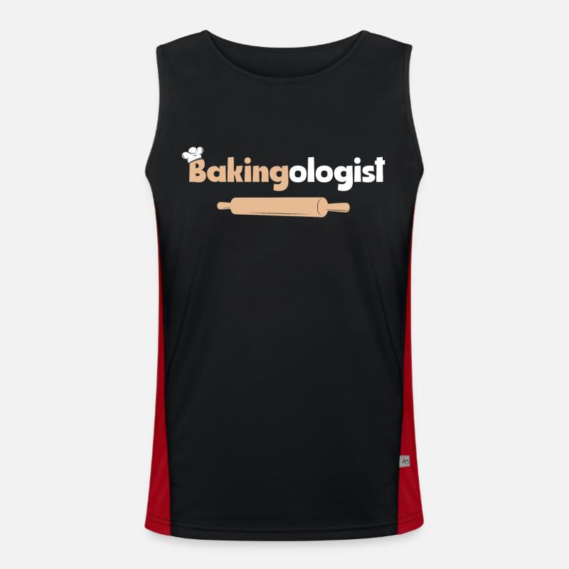 Bakingologist Baking Cake Cookie Pastry - Men's Functional Contrast Tank Top - black/red