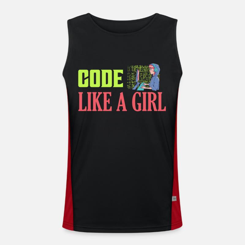 Coder comme une fille Programmeur Codage Débardeur respirant contrasté Homme 
