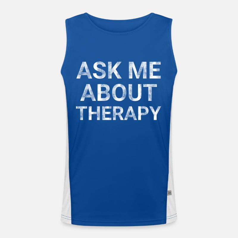 Ask Me About Therapy Men's Functional Contrast Tank Top 
