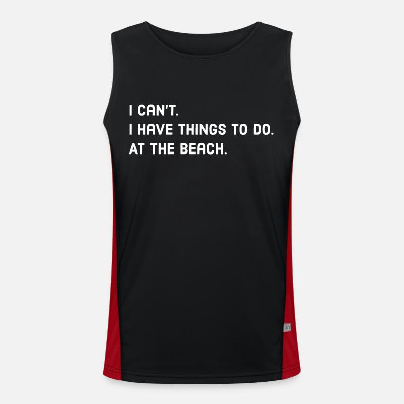 Beach quote - Men's Functional Contrast Tank Top  - black/red