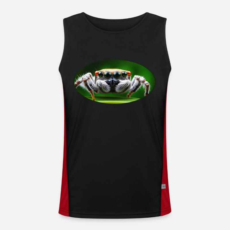 Jumping Spider - Cute jumping spider with big eyes1 Men's Functional Contrast Tank Top 