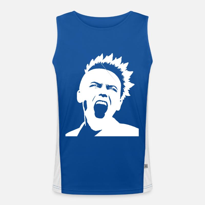 Screaming Punkrocker avec Mohican Anarchy Punk Débardeur respirant contrasté Homme 
