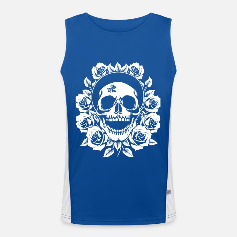 Horror Schädel Schädel Kunst Schädel Gothic Heavy Metal Funktionelles Kontrast-Tank Top für Männer 