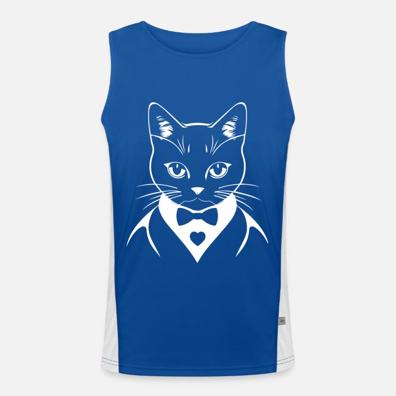 Drôle de chat Silhouette Cheeky Fun Cats Débardeur respirant contrasté Homme 