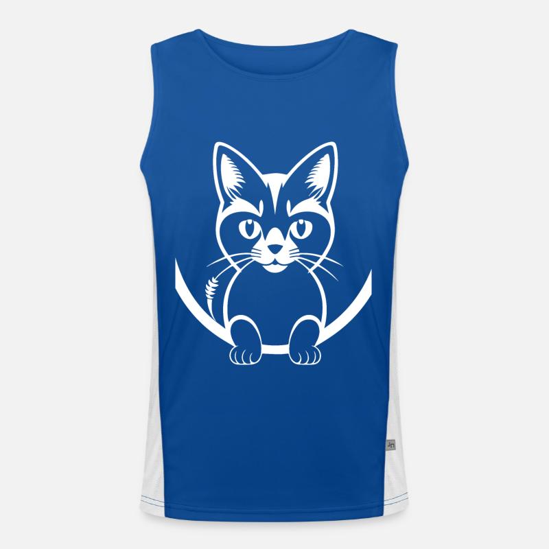 Drôle de chat Silhouette Cheeky Fun Cats Débardeur respirant contrasté Homme 