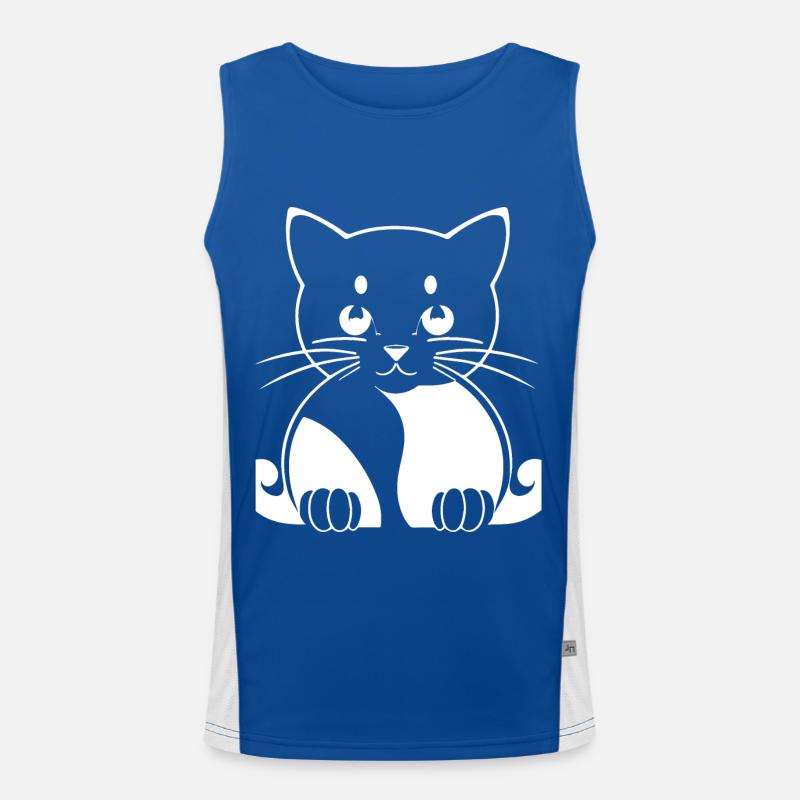 Drôle de chat Silhouette Cheeky Fun Cats Débardeur respirant contrasté Homme 