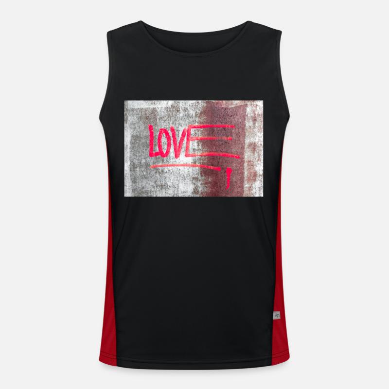 LOVE painted on rusty panel Men's Functional Contrast Tank Top 
