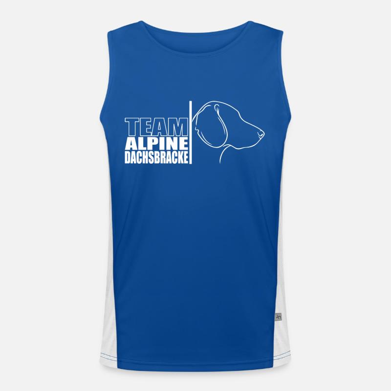 TEAM Alpine Dachsbracke Hunde Jagdhunde Wilsigns Funktionelles Kontrast-Tank Top für Männer 