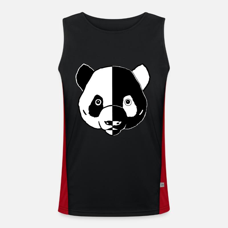 Yin und Yang Panda Funktionelles Kontrast-Tank Top für Männer 
