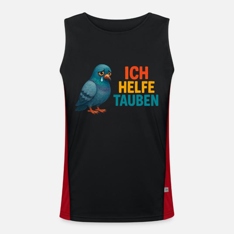 I help pigeons Men's Functional Contrast Tank Top 