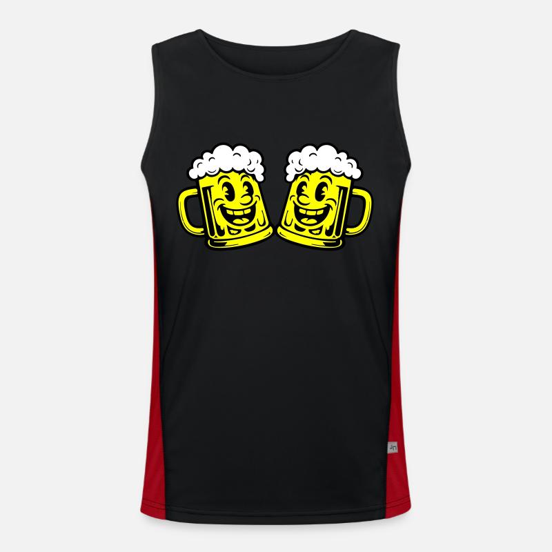 Bier Lustig Bierkrug Comic Funktionelles Kontrast-Tank Top für Männer 