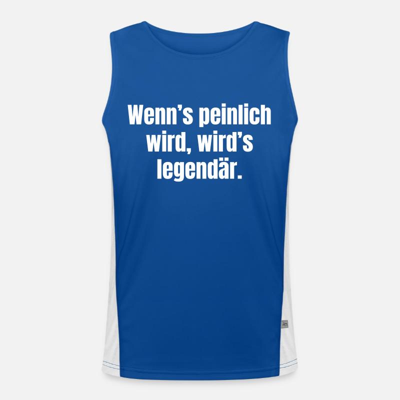 When it gets embarrassing, it becomes legendary. Men's Functional Contrast Tank Top 