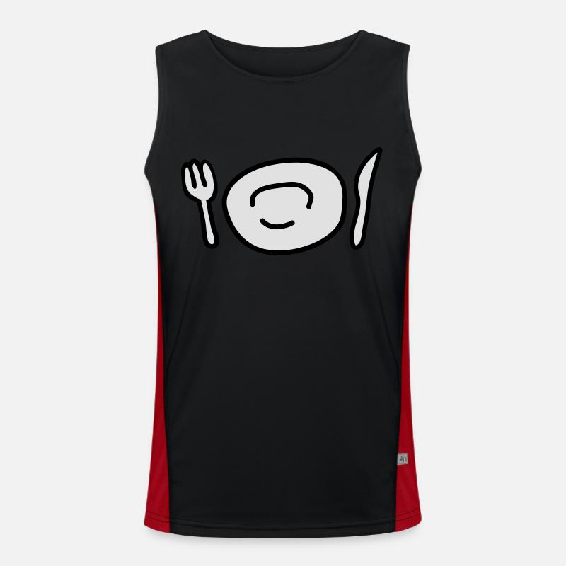 teller_und_besteck_2c Funktionelles Kontrast-Tank Top für Männer 