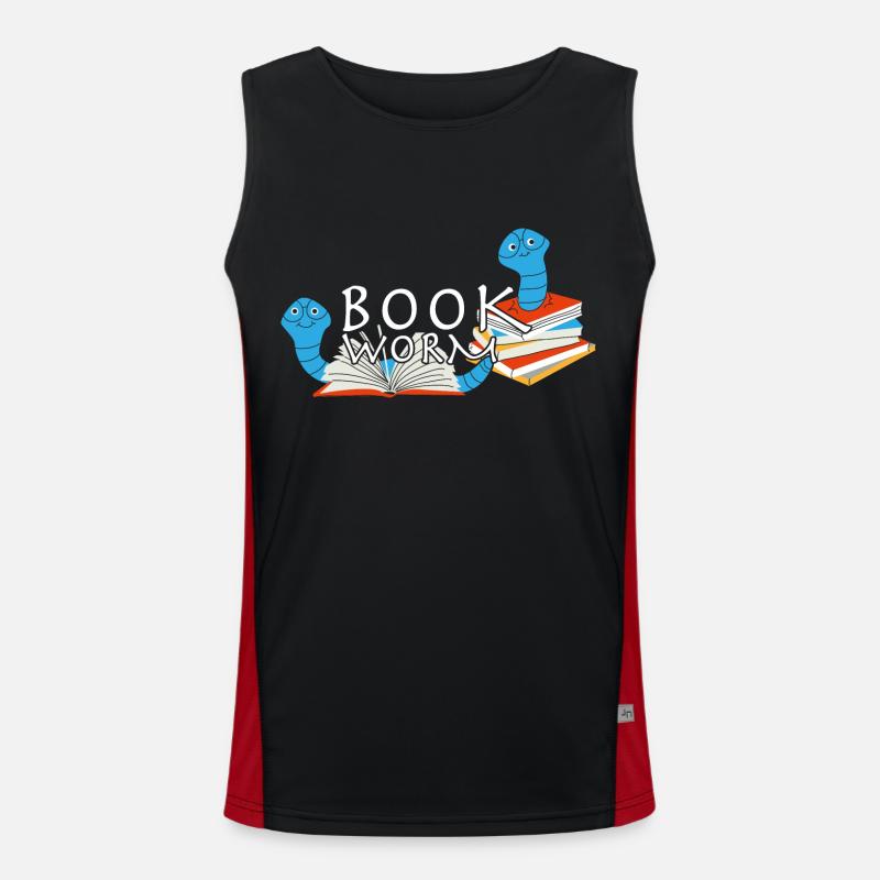 Bücherwurm Leseratte Funktionelles Kontrast-Tank Top für Männer 