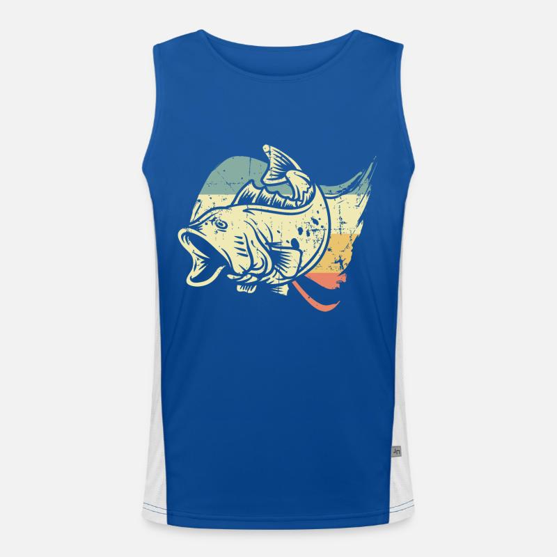 Fisch Angler Funktionelles Kontrast-Tank Top für Männer 