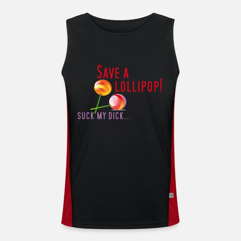 Save a lollipop! Suck my dick... Funktionelles Kontrast-Tank Top für Männer 
