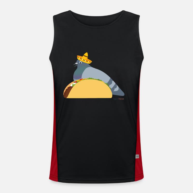Taco, Taco, Taube, Taube - vivan las palomas Funktionelles Kontrast-Tank Top für Männer 