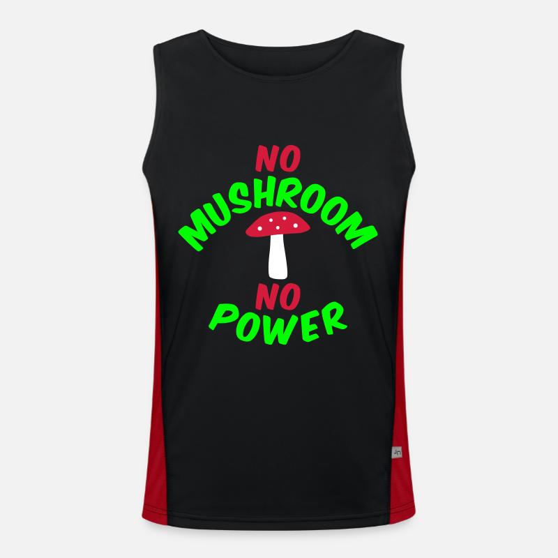 No mushroom no power (fly agaric) Men's Functional Contrast Tank Top 