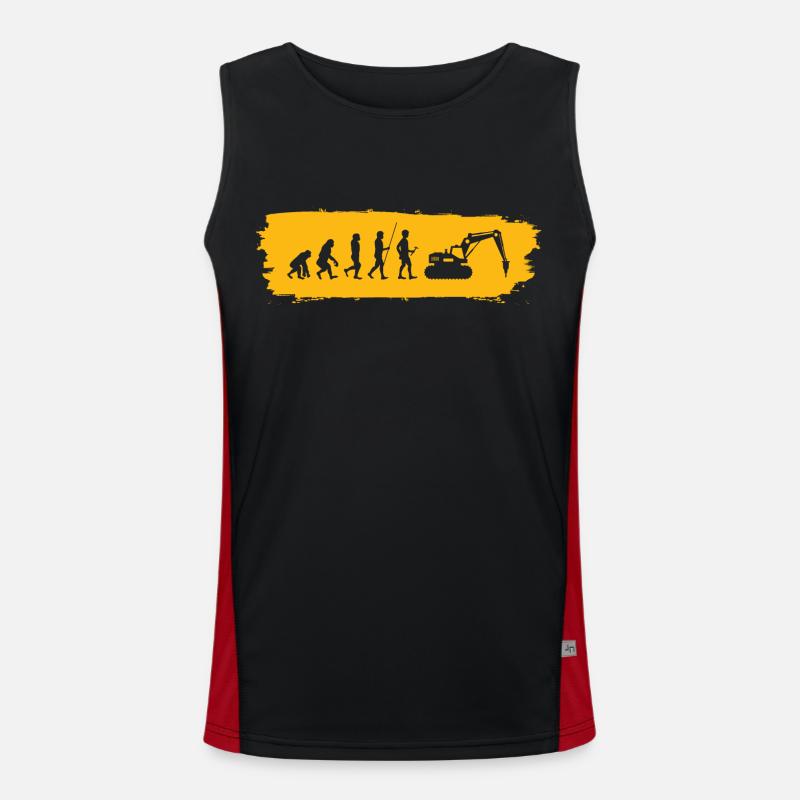 Evolution towards the excavator Men's Functional Contrast Tank Top 