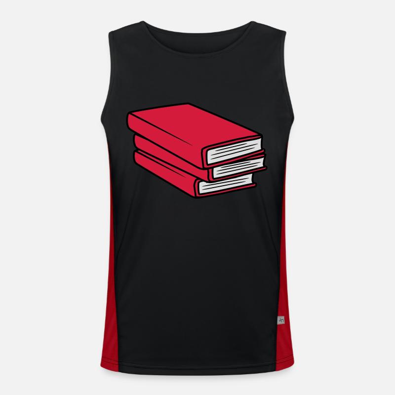 3 Bücher Stapel Design Funktionelles Kontrast-Tank Top für Männer 