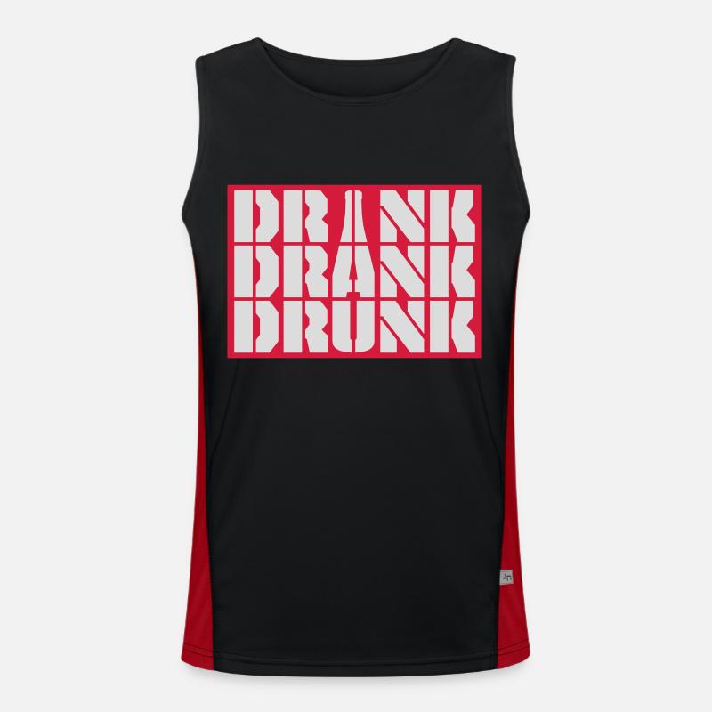 drink drank drunk quote Men's Functional Contrast Tank Top 