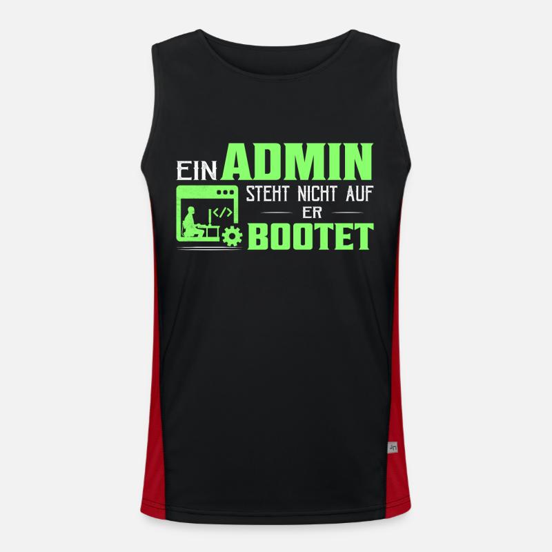 Ein Admin steht nicht auf Er bootet It Programmier Funktionelles Kontrast-Tank Top für Männer 