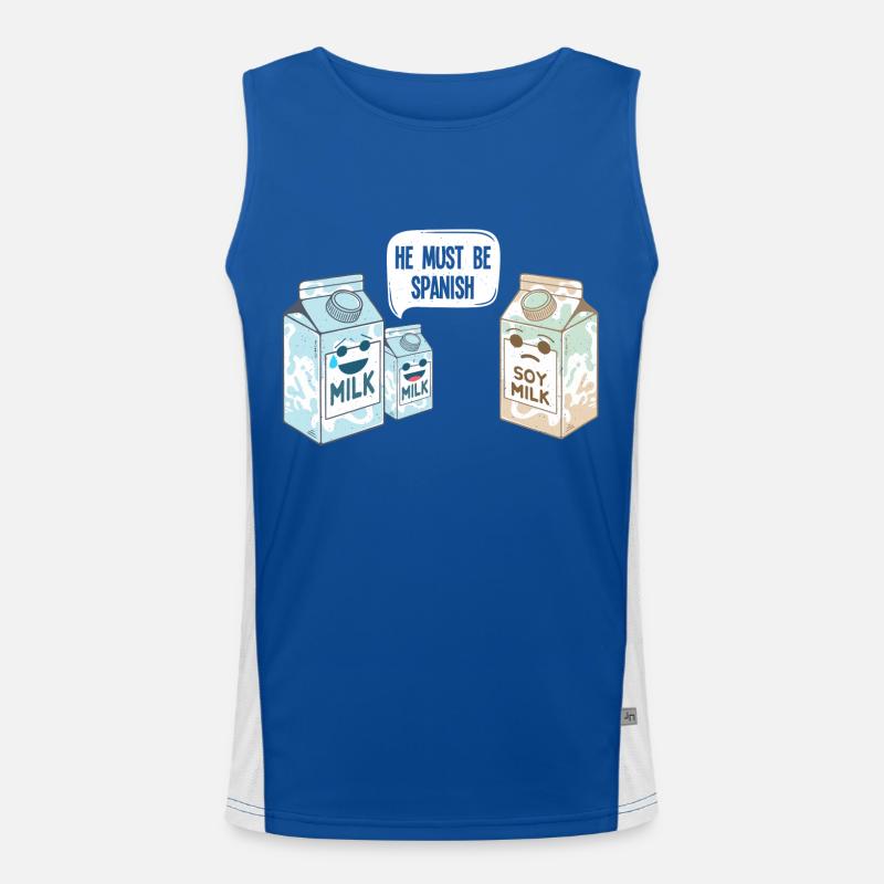 Sojamilch - Soy Milk spanisch Funktionelles Kontrast-Tank Top für Männer 