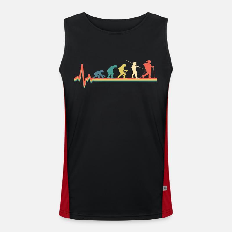 Wandern Wanderung Berge Evolution Funktionelles Kontrast-Tank Top für Männer 