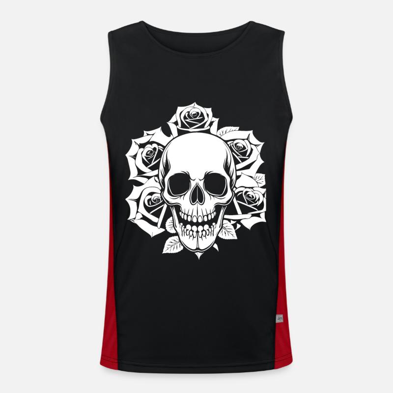 Horror Schädel Schädel Kunst Schädel Gothic Heavy Metal Funktionelles Kontrast-Tank Top für Männer 