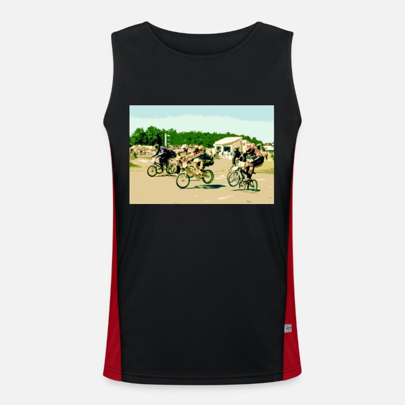 Old School BMX Funktionelles Kontrast-Tank Top für Männer 