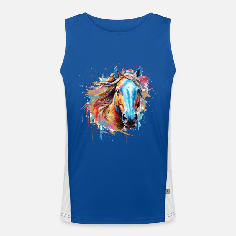 Pferd, Pferd Funktionelles Kontrast-Tank Top für Männer 