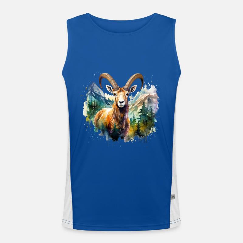Steinbock, Steinbock Funktionelles Kontrast-Tank Top für Männer 