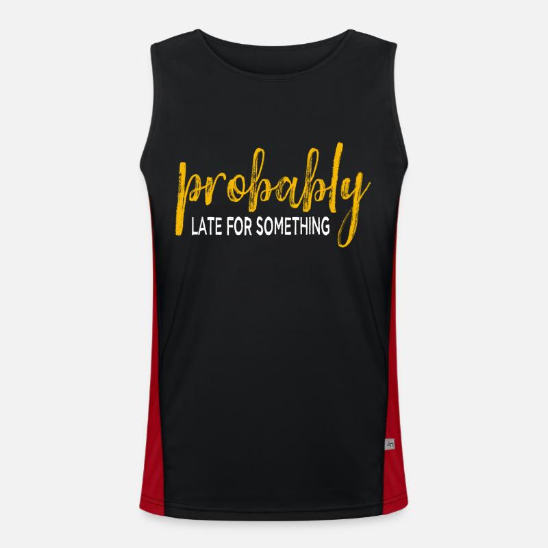 Probably Late For Something. Immer verspätet Funktionelles Kontrast-Tank Top für Männer 