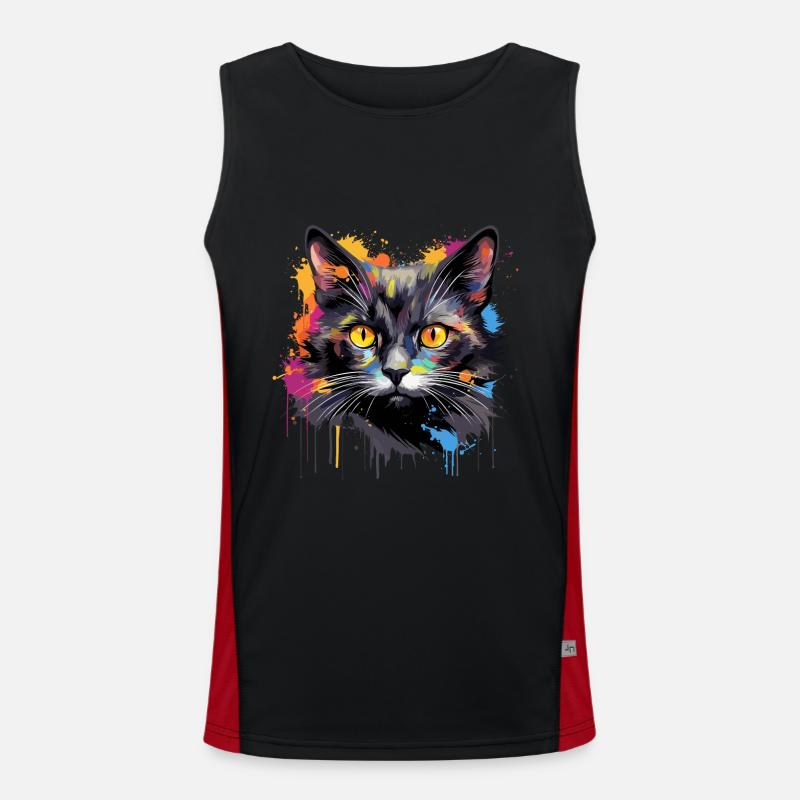 chat noir Débardeur respirant contrasté Homme 