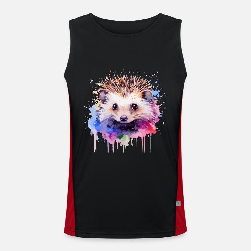 Igel, niedlicher Igel Funktionelles Kontrast-Tank Top für Männer 