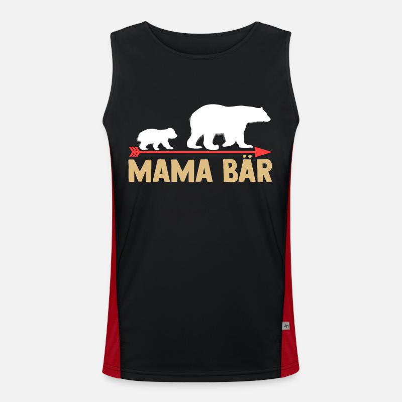 Mutter Mama Bär Funktionelles Kontrast-Tank Top für Männer 